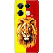 Nurdic Samsung Galaxy A36 6.7" Kılıf Kamera Koruma Silikon Soyulmayan Sarı Kırmızı Parçalı Aslan
