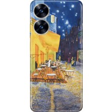 Nurdic Realme C55 Kılıf Silikon Desenli Resimli Uv Kapak Night Cafe