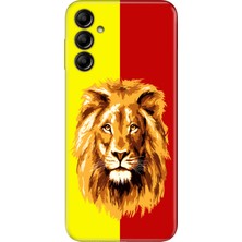 Nurdic Samsung Galaxy A15 Uyumlu Kılıf Silikon Desenli Resimli Kapak Sarı Kırmızı Parçalı Aslan