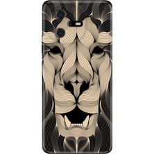 Nurdic Casper Via A40 Kılıf Color Telefon Kılıfı Baskılı Altın Aslan Mandala