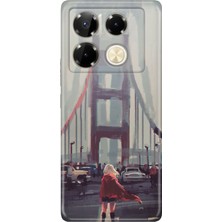 Nurdic Infinix Note 40 Pro 5g Kılıf Dekoratif Silikon Baskılı Kapak Kırmızılı Kadın