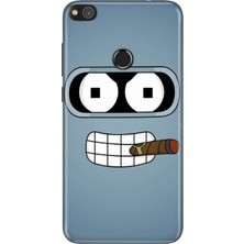 Nurdic Huawei P9 Lite 2017 Uyumlu Kılıf Desenli Baskılı Silikon Robot Smoke
