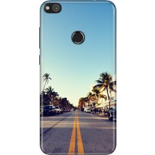 Nurdic Huawei P9 Lite 2017 Uyumlu Kılıf Desenli Baskılı Silikon Miami Sunset
