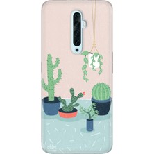 Nurdic Oppo Reno 2z Uyumlu Kılıf Silikon Desenli Resimli Kapak Cactus Co