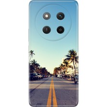 Nurdic Honor X60 Pro - X9C 5g Kılıf Dekoratif Silikon Baskılı Kapak Miami Sunset