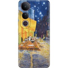 Nurdic Vivo V50 Lite 5g Kılıf Art Silikon Baskılı Tpu Night Cafe