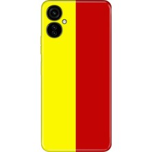 Nurdic Tecno Camon 19 Neo Kılıf 0.4mm Silikon Desenli Sarı Kırmızı Parçalı