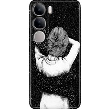 Nurdic Vivo V40 Lite Kılıf V40 Lite Desenli Tpu Silikon Baskılı Siyah Aşk