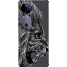 Nurdic Vivo V40 5g Kılıf Vivo V40 Desenli Silikon Baskılı Kara Aslan
