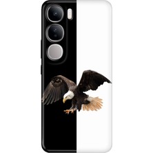 Nurdic Vivo V40 Lite Kılıf V40 Lite Desenli Tpu Silikon Baskılı Siyah Beyaz Parçalı