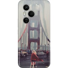 Nurdic Huawei Honor 400 Pro Kılıf Dekoratif Silikon Baskılı Kapak Kırmızılı Kadın