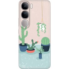 Nurdic Vivo V40 Lite Kılıf V40 Lite Desenli Tpu Silikon Baskılı Cactus Co