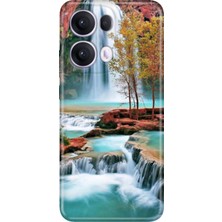 Nurdic Oppo Reno 13 Pro Kılıf Oppo Dekoratif Silikon Baskılı Kapak Şelale