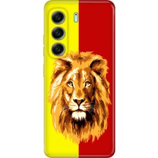 Nurdic Tecno Camon 40 Kılıf Renkli Silikon Baskılı Tpu Sarı Kırmızı Parçalı Aslan
