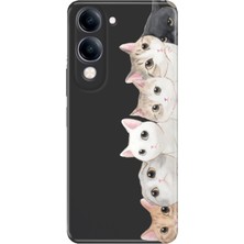 Nurdic Vivo Y04 Kılıf Renkli Silikon Baskılı Tpu Pisi Pisi Kedi