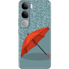 Nurdic Vivo V40 Lite Kılıf V40 Lite Desenli Tpu Silikon Kırmızı Şemsiye