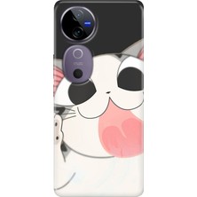 Nurdic Vivo V40 5g Kılıf Vivo V40 Desenli Silikon Baskılı Fat Cat