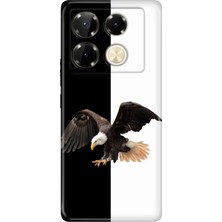 Nurdic Infinix Note 40 Pro 5g Kılıf Art Silikon Baskılı Tpu Siyah Beyaz Parçalı