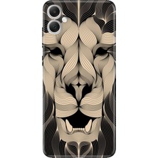 Nurdic Samsung Galaxy A07 Kılıf 6.7 Inc Renkli Silikon Baskılı Tpu Altın Aslan Mandala