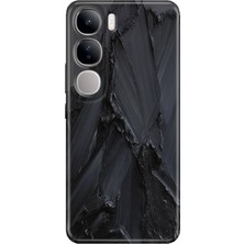 Nurdic Vivo V40 Lite Kılıf V40 Lite Desenli Tpu Silikon Baskılı Siyah Beton