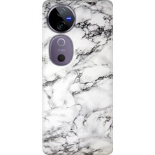 Nurdic Vivo V40 5g Kılıf Vivo V40 Desenli Silikon Baskılı Banyo Mermer