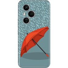 Nurdic Huawei Honor 400 Pro Kılıf Dekoratif Silikon Baskılı Kapak Kırmızı Şemsiye