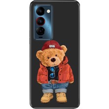 Nurdic Tecno Camon 18 Premier Kılıf Silikon Moderna Desenli Teddy Bear