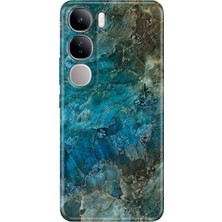 Nurdic Vivo V40 Lite Kılıf V40 Lite Desenli Tpu Silikon Baskılı Mavi Mermer