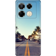 Nurdic Infinix Note 40 Pro 5g Kılıf Dekoratif Silikon Baskılı Kapak Miami Sunset