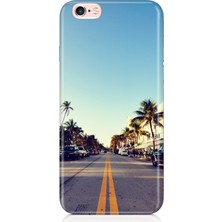Nurdic iPhone 6 Plus 6s Plus Uyumlu Kılıf Desenli Baskılı Silikon Miami Sunset