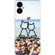 Nurdic Tecno Camon 19 Neo Uyumlu  Kılıf 0.4mm Silikon Desenli Kedilerin Aşkı
