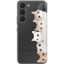 Nurdic Samsung Galaxy S23 Kılıf 0.4mm Silikon Desenli Pisi Pisi Kedi