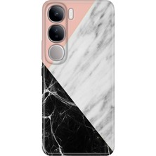 Nurdic Vivo V40 Lite Kılıf V40 Lite Desenli Tpu Silikon Baskılı Siyah Pembe Beyaz Mermer