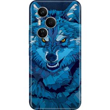 Nurdic Huawei Honor 400 Pro Kılıf Renkli Silikon Baskılı Tpu Mavi Çizim Kurt