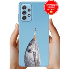 Nurdic Samsung Galaxy A52 Kılıf Lüks Desenli Silikon Cover Case Fish Smoke