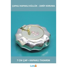 Letsii Şık Pirinç Kapaklı Küllük 7 cm Vintage Tasarım