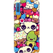 Nurdic Samsung Galaxy A7 2018 Uyumlu Kılıf Desenli Baskılı Silikon Şirin Yaratık