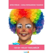 Letsii Rengarenk Kıvırcık Afro Peruk Bonus Saç 120 gr