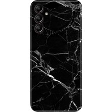 Nurdic Samsung Galaxy A24 Kılıf Silikon Desenli Resimli Uv Kapak Mermer Siyah