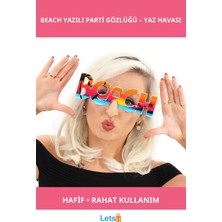 Letsii Renkli Beach Yazılı Parti Gözlüğü Plaj ve Yaz Etkinlikleri Için