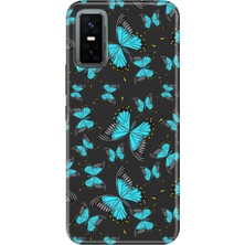 Nurdic Infınıx GT30 Pro Kılıf Renkli Silikon Baskılı Tpu Mavi Kelebek