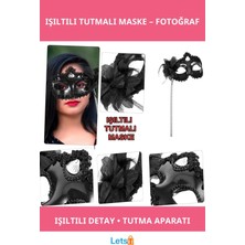 Letsii Siyah Işıltılı Tutmalı Fotoğraf Çekimi Maskesi