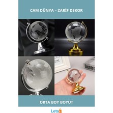 Letsii Kristal Cam Dünya Orta Boy 6x4 cm Dekoratif Aksesuar