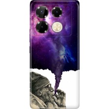 Nurdic Infinix Note 40 Pro 5g Kılıf Dekoratif Silikon Baskılı Kapak Smoke
