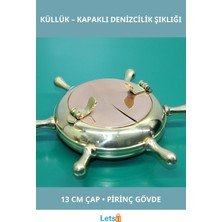Letsii Pirinç Dümenli Kapaklı Vintage Küllük 13 cm