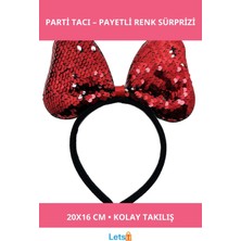 Letsii Renk Değiştiren Pullu Payetli Fiyonk Parti Tacı