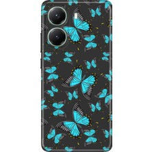 Nurdic Xiaomi Poco X7 Pro Telefon Kılıfı Renkli Silikon Baskılı Tpu Mavi Kelebek