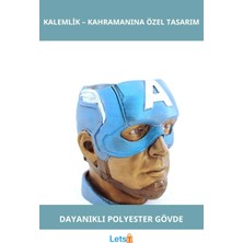 Letsii Polyester Kaptan Amerika Kalemlik Süper Kahraman Tasarımlı Masaüstü Düzenleyici