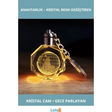 Letsii Kristal Dünya Tasarımlı Renk Değiştiren Anahtarlık 10 cm