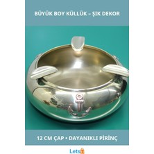 Letsii Büyük Boy Pirinç Küllük 12 cm Şık Tasarım